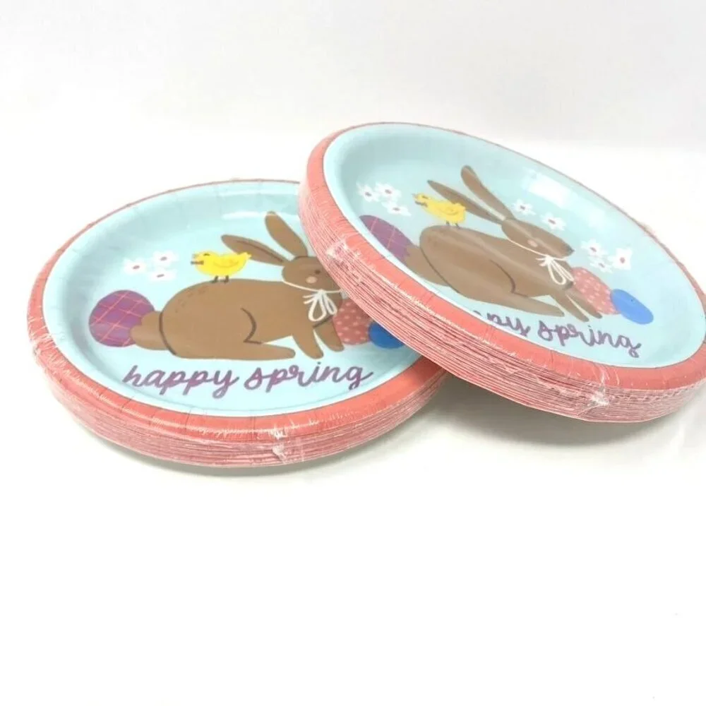 Target 2-Pack 20ct Easter Paper Snack Plates Happy Spring Rabbit Spritz™ E3